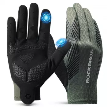 Gants de cyclisme ROCKBROS à doigts courts avec rembourrage gel M vert-noir