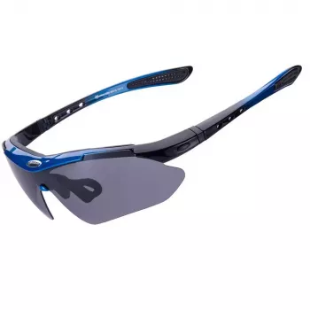 ROCKBROS 10007 Lunettes de cyclisme polarisées - Noir/Bleu