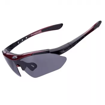 ROCKBROS 10001 Lunettes de cyclisme polarisées - Noir/Rouge