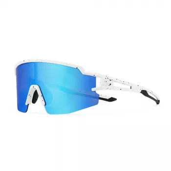 ROCKBROS Lunettes de cyclisme polarisées pour enfants protection UV400 blanc bleu verres