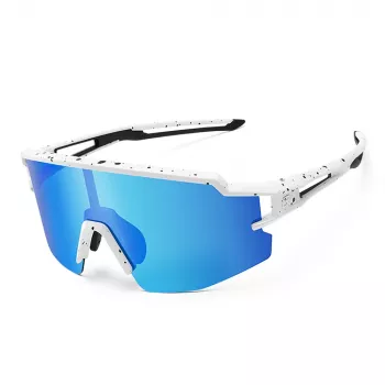 ROCKBROS Lunettes de cyclisme polarisées pour enfants protection UV400 blanc bleu verres