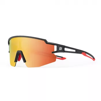 ROCKBROS Lunettes de cyclisme pour enfants, polarisées, protection UV400, monture noire, verres gris