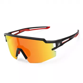 ROCKBROS Lunettes de cyclisme pour enfants, polarisées, protection UV400, monture noire, verres gris