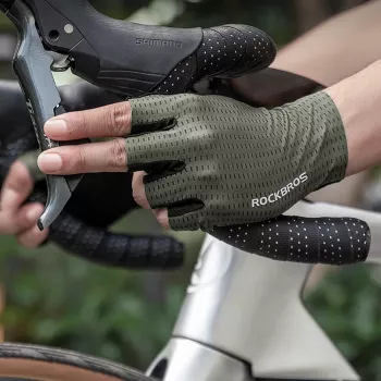 Gants de cyclisme respirants à doigts courts ROCKBROS, taille M, verts