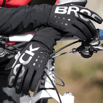 Gants de cyclisme d'hiver à doigts longs ROCKBROS polaire thermique XL noir/gris