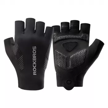 Gants de cyclisme à doigts courts ROCKBROS printemps/été/automne XXL noirs