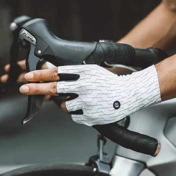 Gants de cyclisme route ROCKBROS Half Finger taille L blancs et noirs