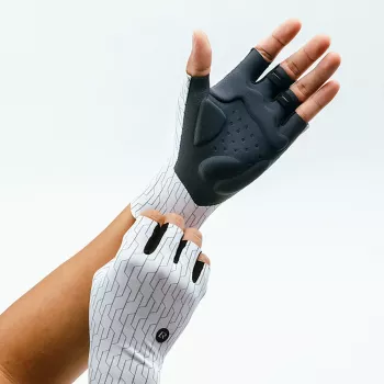 Gants de cyclisme route ROCKBROS Half Finger M blancs et noirs
