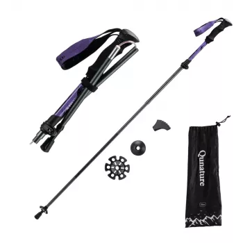 Qunature Bâton de marche nordique en aluminium 110-130 cm 1 pièce - Violet