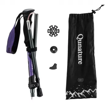 Qunature Bâton de marche nordique en aluminium 110-130 cm 1 pièce - Violet