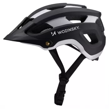Casque VTT Wozinsky avec visière amovible, léger, 57-62 cm, noir et argent