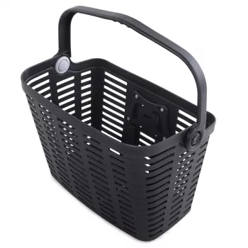 Wozinsky WKR-PK Panier de vélo, plastique, noir, fixation guidon, 15L