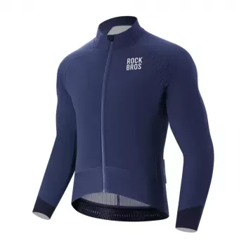 Veste cycliste hiver double couche polaire ROCKBROS YDWT014 taille L bleue