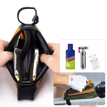 Sacoche de cadre supérieur ROCKBROS 0,25 L vert/orange