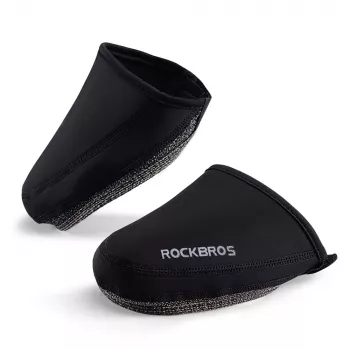 ROCKBROS LF1030 Couvre-chaussures thermiques coupe-vent isolants pour chaussures de vélo, noir, EU 39-45
