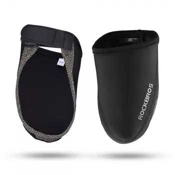 ROCKBROS LF1030 Couvre-chaussures thermiques coupe-vent isolants pour chaussures de vélo, noir, EU 39-45