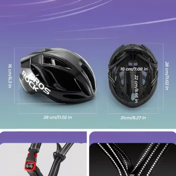Casque de vélo léger ROCKBROS TS-42 58-62 cm noir
