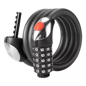 Antivol câble à combinaison ROCKBROS RKS531 à 5 chiffres avec LED, 180 cm, noir