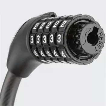 Antivol câble à combinaison ROCKBROS RKS531 à 5 chiffres avec LED, 180 cm, noir