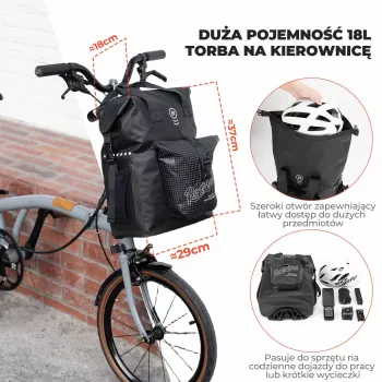 Sacoche avant Rockbros AS-158 pour vélo pliant Brompton - noire