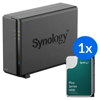 NAS de bureau Synology DS124 + 1x HAT3310-12T (12 To) 1 baie