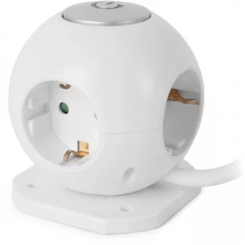ENTAC multiprise Globe 3 prises avec interrupteur USB blanche