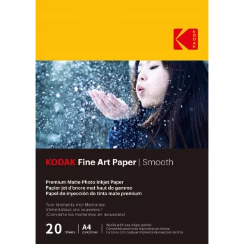 Papier photo Kodak Fine Art Smooth A4, 230 g, 20 feuilles (9891092)