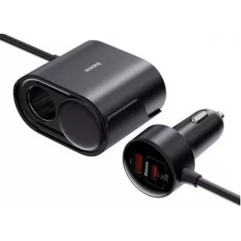 Baseus 1for2 Car Charger 30W Black