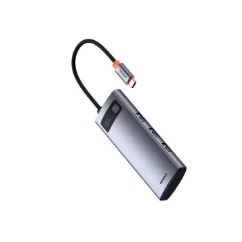 Hub USB-C Baseus Metal Gleam 7 en 1 HDMI 4K 60 Hz 3x USB 3.0 USB-C PD SD microSD gris