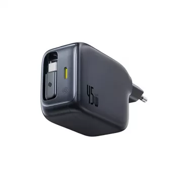 Chargeur de voiture Baseus EnerCore CJ11 45 W avec port USB-C et câble USB-C rétractable - noir