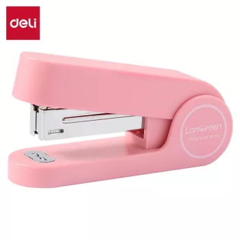 Deli LonGreen agrafeuse de bureau D395324, rose, 25 feuilles