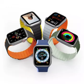 Bracelet magnétique Dux Ducis pour Apple Watch SE, Series 9, 8, 7, 6, 5, 4, 3, 2, 1 (41, 40, 38 mm) LD Version, noir-jaune
