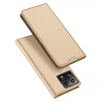 Dux Ducis Skin Pro étui à rabat pour Xiaomi 13, portefeuille avec emplacement pour carte et support, or