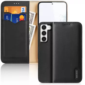 Dux Ducis Hivo étui portefeuille à rabat pour Samsung Galaxy S23+ avec blocage RFID, noir