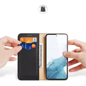 Dux Ducis Hivo étui portefeuille à rabat pour Samsung Galaxy S23+ avec blocage RFID, noir