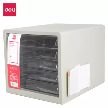 Unité de tiroirs de bureau Deli 5 tiroirs 27,5x34x26 cm gris clair