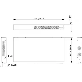 Switch administrable Hikvision DS-3E1528P-EI 24 ports Gigabit PoE+