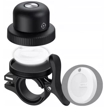 Sonnette de vélo intelligente MiLi MiBell AND avec alarme antivol et suivi GPS, noire
