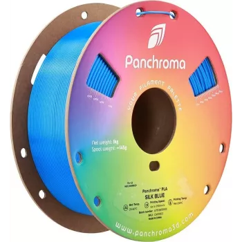 Filament pour imprimante 3D Polymaker Panchroma PLA Silk 1,75 mm bleu 1 kg
