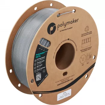 Filament pour imprimante 3D Polymaker PETG, 1,75 mm, 1 kg, argent (PB05010)