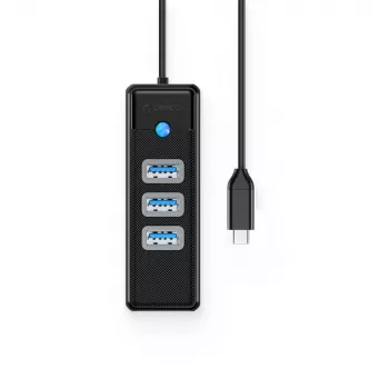 Hub USB ORICO PW3UR25-C3 4 ports avec adaptateur Ethernet 2.5G - noir