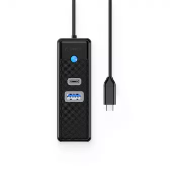 ORICO PW3UR25-C3 3-Port USB-C Hub with 2.5G Ethernet, 0.5m Cable, Black