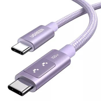 Câble UGREEN Uno L509 USB-C vers USB-C, 100W, 2m, violet
