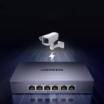 Commutateur Ethernet Gigabit Ugreen 6 ports avec PoE+ - gris