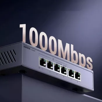 Commutateur Ethernet Gigabit Ugreen 6 ports avec PoE+ - gris