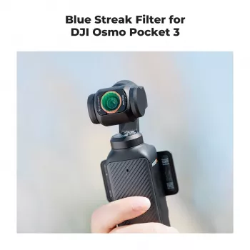 Filtre anamorphique KF Filtr Blue Streak + protection d'écran en verre trempé 2 en 1 pour DJI Osmo Pocket 3 / 4