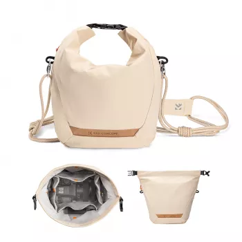 K&F Concept Sac banane bandoulière 5L beige pour appareil photo et smartphone