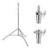 Pied d'éclairage K&F Concept KF34.044 280 cm en alliage d'aluminium avec spigot réversible 1/4 inch-20 et 3/8 inch-16, charge 5 kg, 3 sections, verrous à bascule, amorti à ressort, noir