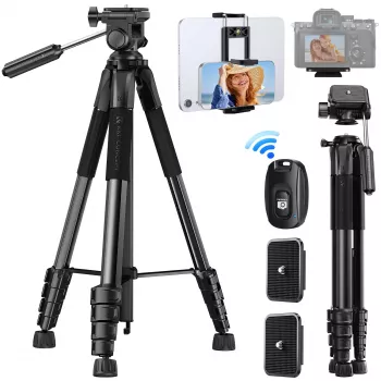 Trépied photo compact K&F Concept pour reflex et smartphone noir