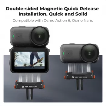 Lot de 2 supports magnétiques à libération rapide KF pour DJI Osmo Action 6 / Nano, GoPro et 1/4 inch (KF12.0029)